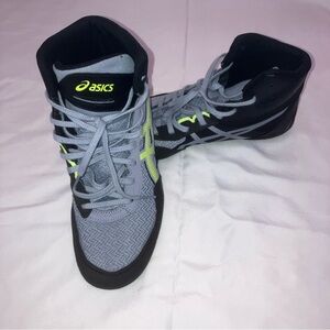 ASICS Black and Gray Sneakers with Neon Highlights